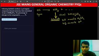 Following Kjeldahls method 1g organic compound released ammonia that neutralised 10 mL of 2MH2SO4 [upl. by Ita40]