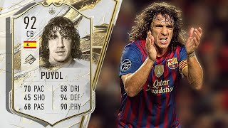 92 PRIME ICON PUYOL PLAYER REVIEW FIFA 23 [upl. by Alaikim]