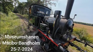 Damptog på Museumsbanen MariboBandholm 2572024 i dejligt sommervejr [upl. by Meikah]