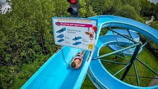 Tosselilla Sommarland  Vattenrutsch  170 m Long Water Slide Onride POV [upl. by Jerrilyn703]