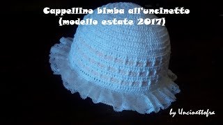 cappellino bimba alluncinetto modello estate 2017 [upl. by Alesig562]