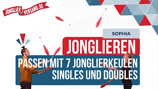 Passen mit 7 Jonglierkeulen Singles und Doubles  Tutorial  Jonglierversandde  Jonglierkeulen [upl. by Bree841]