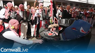 Obby Oss Crowds flock to Padstow May Day celebrations [upl. by Mashe213]