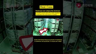 Real case Warehouse rack collapse like dominoes  Aceally rackmanufacturers [upl. by Sheelah]