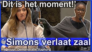 Boze Sylvana Simons schreeuwt naar Dilan YeşilgözZegerius en verlaat de plenaire zaal Vragenuur TK [upl. by Nykal855]