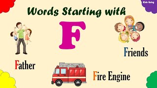 Learn Words Starting With Letter F  Words that begin with F  List of F Words  Kids Entry [upl. by Runkle909]