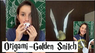 Harry Potter Origami Golden Snitch easy [upl. by Amikehs]