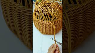 How to craft hand basket with rattan diy rattan handmade [upl. by Claud957]