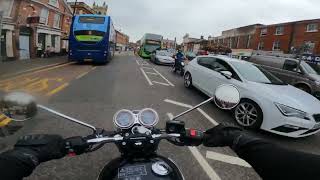 Bonneville T100 Town Riding POV [upl. by Gnoht]