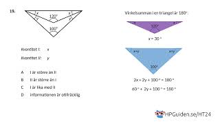 Högskoleprovet KVA uppgift 19 från höstens högskoleprov 2024 provpass 4 kvantitativ del [upl. by Nylsor452]