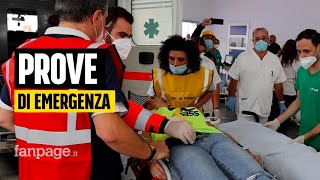 Campi Flegrei esercitazioni allospedale di Giugliano stress test al Pronto Soccorso [upl. by Dnomyad]