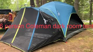 Coleman 6 man fast pitch Carlsbad tent dark room [upl. by Dnaltruoc475]