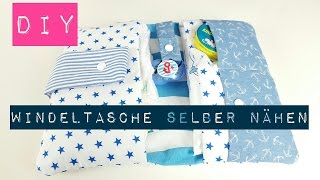 DIY Windeltasche mit Schnullerband und Innenfächern selber nähen  DIY Kajuete [upl. by Dosi]