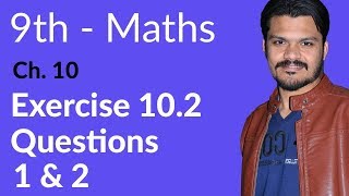 9th Class Math Ch 10 Exercise 102 Question no 1 amp 2  Matric Part 1 Math [upl. by Refinej]