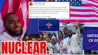 Olympic Boycott Goes NUCLEAR over Lebron James SHAMEFUL Flag Bearer FIASCO NBA [upl. by Brooks]