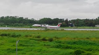 Biman Bangladesh dash8 rocket takeoff aviation fly flight plane airlines [upl. by Noleta155]