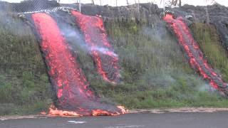 Puna Lava Flow at Pahoa Transfer Station 111114 [upl. by Aynatal]