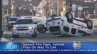 Newark Fire Vehicle Flips [upl. by Nniroc463]