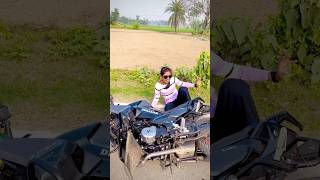 Bike চালাতে গিয়ে পড়ে গেলাম😢 youtubeshorts viralvideo village bike ￼ride [upl. by Farlay41]