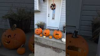 This is how our pumpkins turned out pumpkincarving pumpkins halloween pumpkintime pumpkinday [upl. by Earehs]