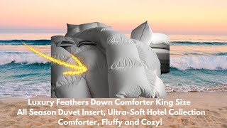 Luxury Feathers Down ComforterAll Season Duvet Insert UltraSoft Hotel Collection Comforterad [upl. by Daphne]