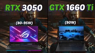 RTX 3050 laptop vs GTX 1660 Ti laptop  Test in 11 Games [upl. by Anelahs]