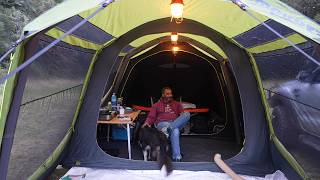 Car Tent Camping In Rain Storm With Dog [upl. by Docilla]