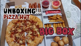 UNBOXING PIZZA HUT DELIVERY BIG BOX DAPET DISKON [upl. by Nahtanha]