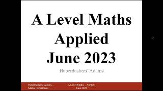 A Level Maths  2023  Stats  Q1 [upl. by Ominoreg]