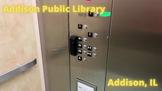 Schindler 330A Hydraulic elevator at Addison Public Library in Addison IL [upl. by Enaywd]