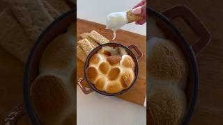 ASMR SMORES DIP asmr satisfying dessert smoresdip recipe kitchen dessertideas [upl. by Atteuqnas]