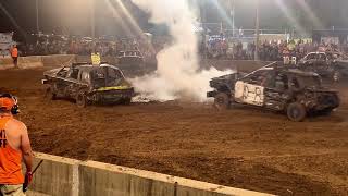 Full size street stock Mokane Missouri 83024 demolition derby [upl. by Aisatnaf]