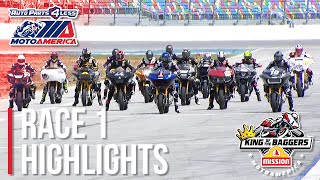 MotoAmerica Mission King of the Baggers Race 1 Highlights at Daytona 2022 [upl. by Michi]