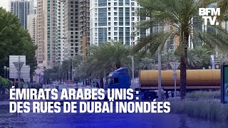 Dubaï de fortes pluies provoquent des inondations [upl. by Matrona73]