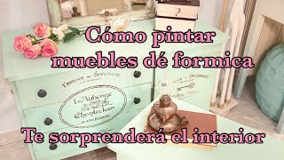 Como pintar muebles de formica o melanina con pintura a la tiza efecto shabby chic [upl. by Saenihp]