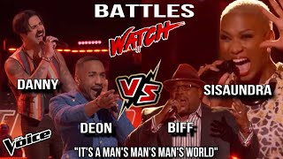 Danny JosephDeon vs Sisaundra LewisBiff Mind Blowing It’s a Man’s Man’s Man’s World Voice BATTLES [upl. by Celinda493]