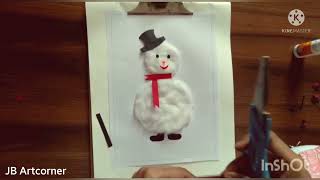 Activity for kids Snowman making from Cotton  Christmas Activity [upl. by Billi]