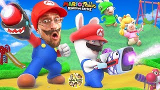 SUPER HERO MARIO vs PLAYGROUND RABBIDS Skit FGTEEV plays Mario  Rabbids Kingdom Battle Switch [upl. by Winwaloe]