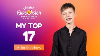 Junior Eurovision 2024 MY TOP 17 after the show [upl. by Hetti20]