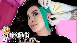 FIZ MAIS 12 PIERCINGS DE UMA SÓ VEZ [upl. by Haggar]