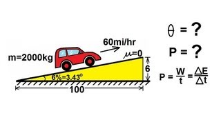 Physics 8 Work Energy and Power 14 of 37 Power Required to Drive Up A Hill [upl. by Musihc]