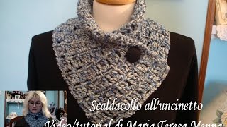 Scaldacollo alluncinetto Video tutorial Scarf crochet [upl. by Eloci678]