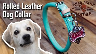 Making a Rolled Leather Dog Collar Leathercraft ASMR [upl. by Aihsekal231]