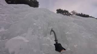 First Person Ice Climbing Genesis 1 Left Flow Hyalite Canyon SW Montana [upl. by Khalid]