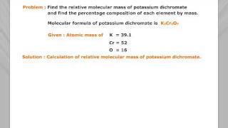 Problem on Relative Molecular Mass [upl. by Nosaes]