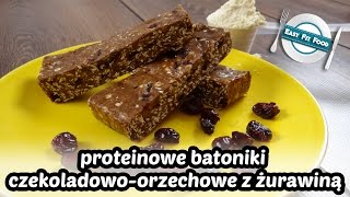 Proteinowe batoniki czekoladowoorzechowe z żurawiną » EasyFitFood 🍴 [upl. by Mutat]