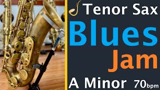 Tenor Saxophone Blues Groove Backing Track Jam in A Minor  Improvisation [upl. by Idelia712]