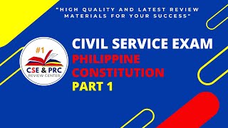 Civil Service Exam Drill for 2024 Philippine Constitution Part 1 [upl. by Annoirb]