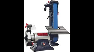 Review Bucktool Combo 2quot x 42quot Belt Sander 6quot Bench Grinder 2021 [upl. by Tamanaha785]