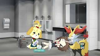 Gacha Life Isabelle changing diaper villager from Animal Crossing and Braixen comforts him [upl. by Olethea]